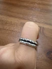 Bamboo Style Vintage Band IBB TH Sterling Silver - Guestimated Sz 9 GUC