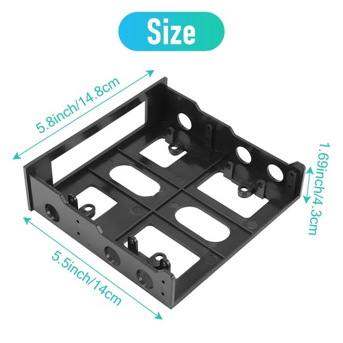 1X(3.5 to 5.25 Hard Drive Drive Bay Front Bay Bracket Adapter,Mount 3.57617 - Bild 8 von 8