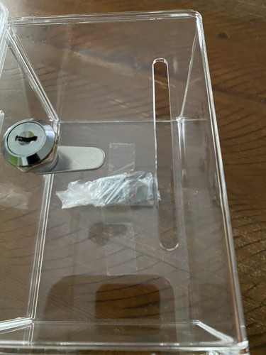 Staples Locking Plastic Ballot/Coin Box Clear (17201) 715063 Donation Fundraiser - Picture 5 of 6