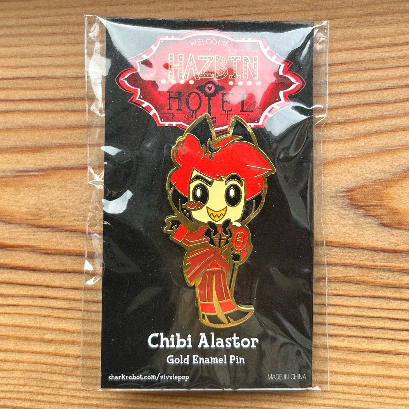 Hazbin Hotel Chibi Alastor Gold Enamel Pin Official SharkRobot