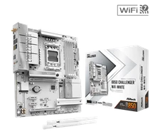 ASRock B850 Challenger WiFi White Motherboard  AMD AM5 WiFi 7 ATX DDR5 256GB