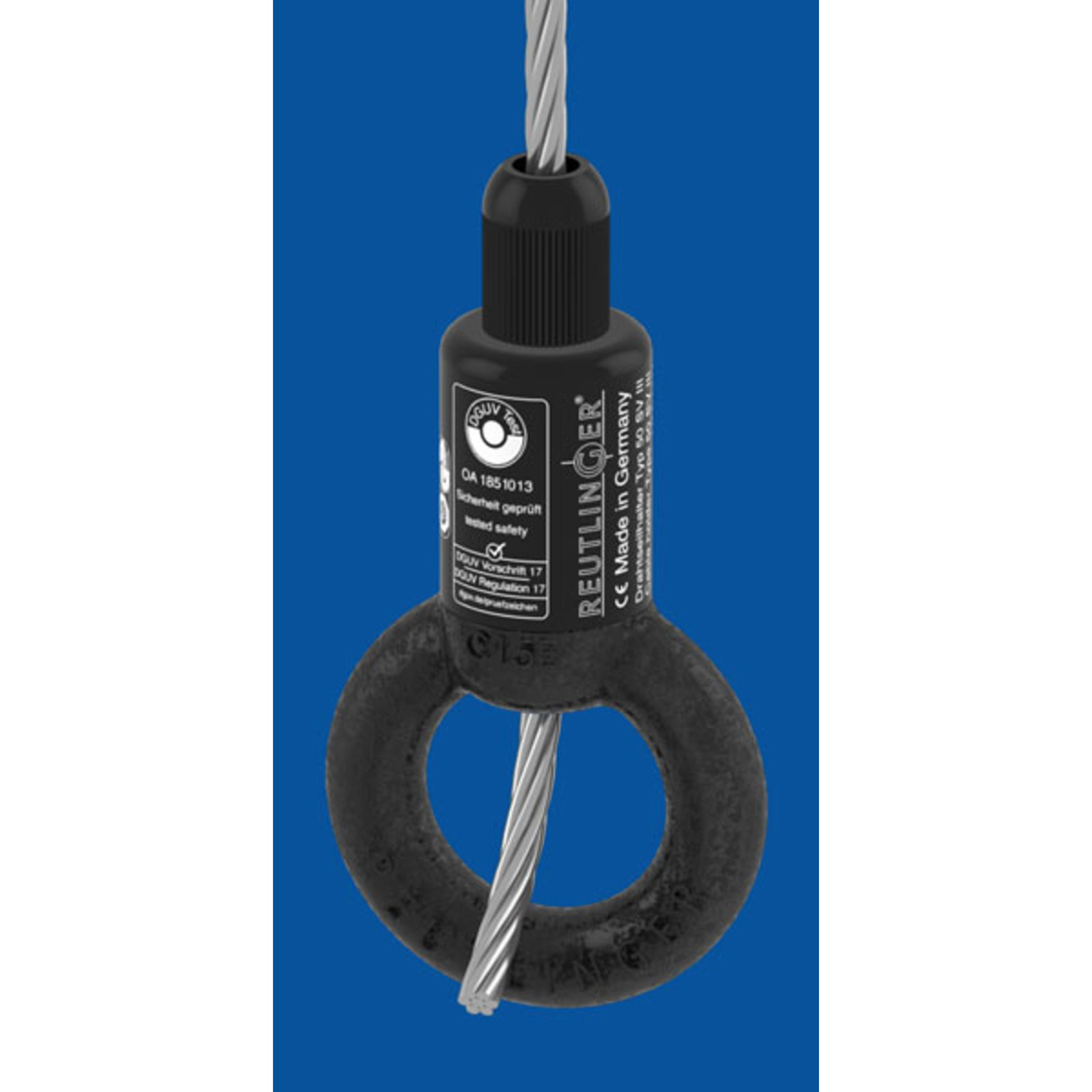 Кольцо/интеграл REUTLINGER Drahtseilhalter Typ 50SVIII, schwarz - Traversenzubehör