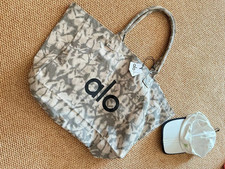 ALO Yoga Gray Tie-Dye Canvas Cotton Large Tote Bag For Travel  Gym Carry-On NWT