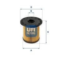 UFI Kraftstofffilter 26.690.00 Filtereinsatz FüR Renault KA0 Kangoo BA0 FC0 Clio