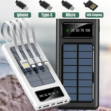 4000000mAh Solar Power Bank Charger 4 USB Backup External Battery for Cell Phone