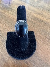 Beautiful sterling silver ring with onyx stone