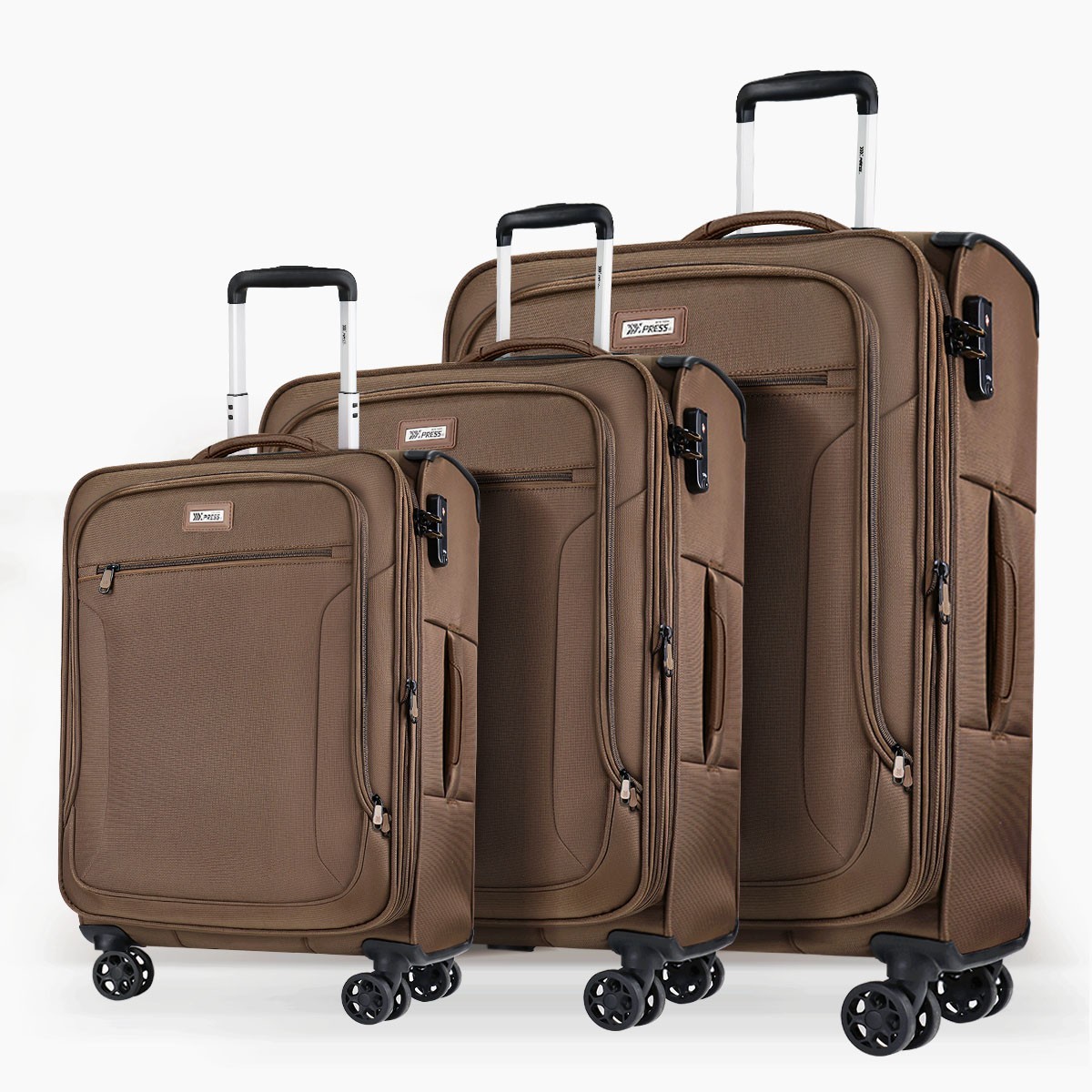 3 Piece Softside Luggage Set Expandable Soft Shell Spinner Luggage with TSA Lock