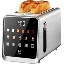 Smart Toaster 2 Slice with Touchscreen, 900W Stainless Steel Wide Slot 1.5 Inch,
