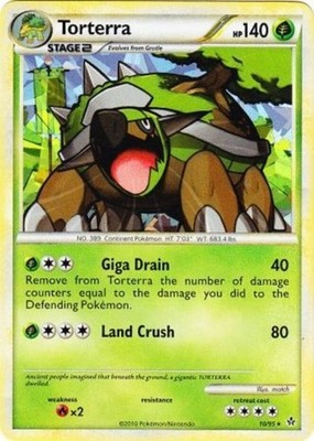 Heavily Played Torterra - 10/95 - Cracked Ice Holo Rare Pokemon Deck Exclusives
