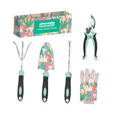 5-Piece Gardening Tool Set, Durable Floral Garden Tools with Ergonomic Handles 