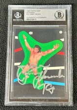 Jimmy Superfly Snuka Signed 1985 Topps WWF Sticker Card 15 Beckett Certified WWE