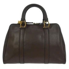 Christian Dior Brown Leather Duffle Handbag PZ0401 116595