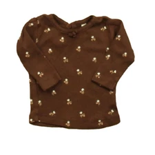 Quincy Mae Pointelle Long Sleeve Tee Plum Fleur Size 0-3 Months Baby Top