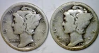 1923 & 1923s Mercury Dime Coins 90% SILVER 2 Coin LOT   PRICED BELOW SILVER MELT