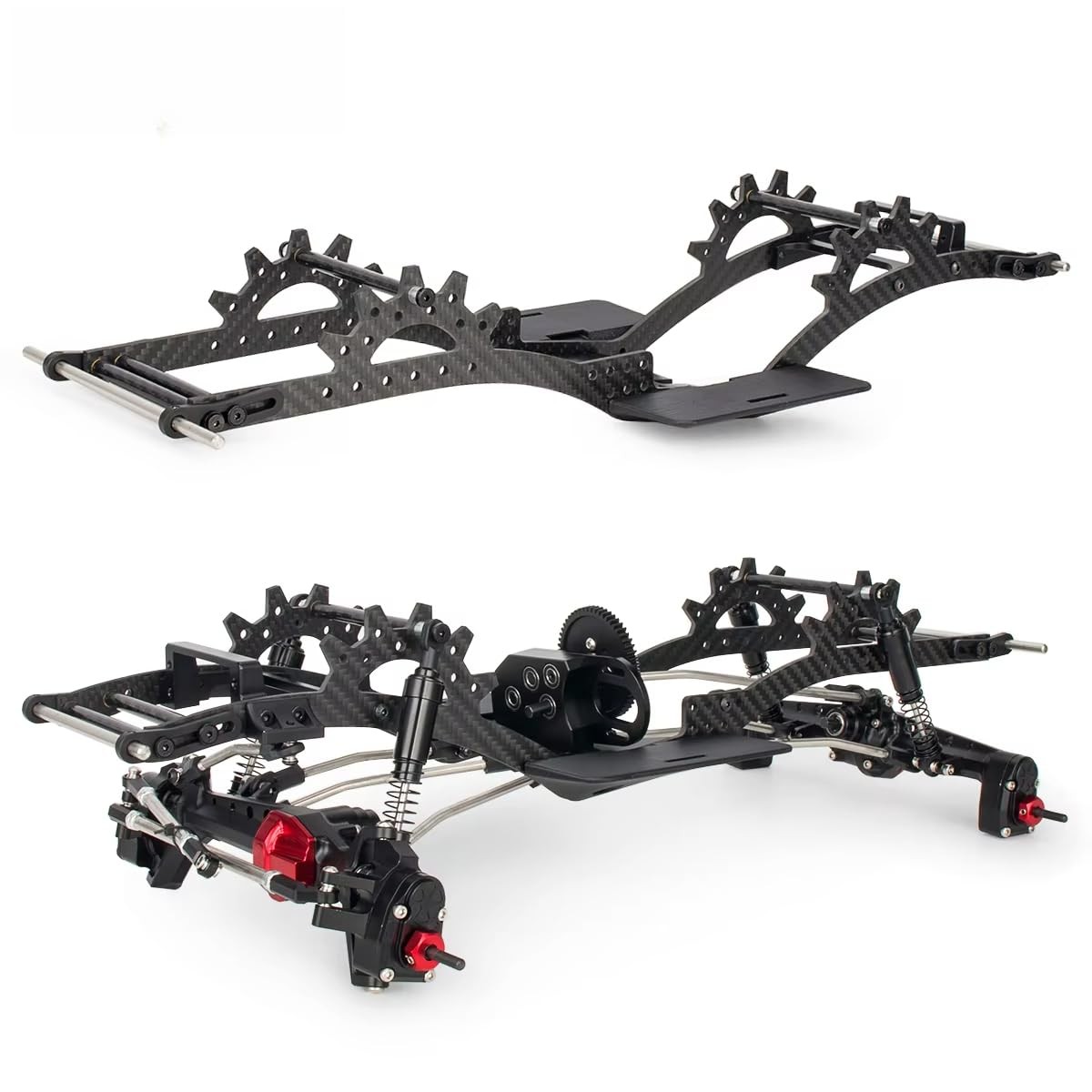 Carbon Fiber LCG Chassis Kit for 1/10 RC Cheater Rigs SCX10 II VS4-10 ...