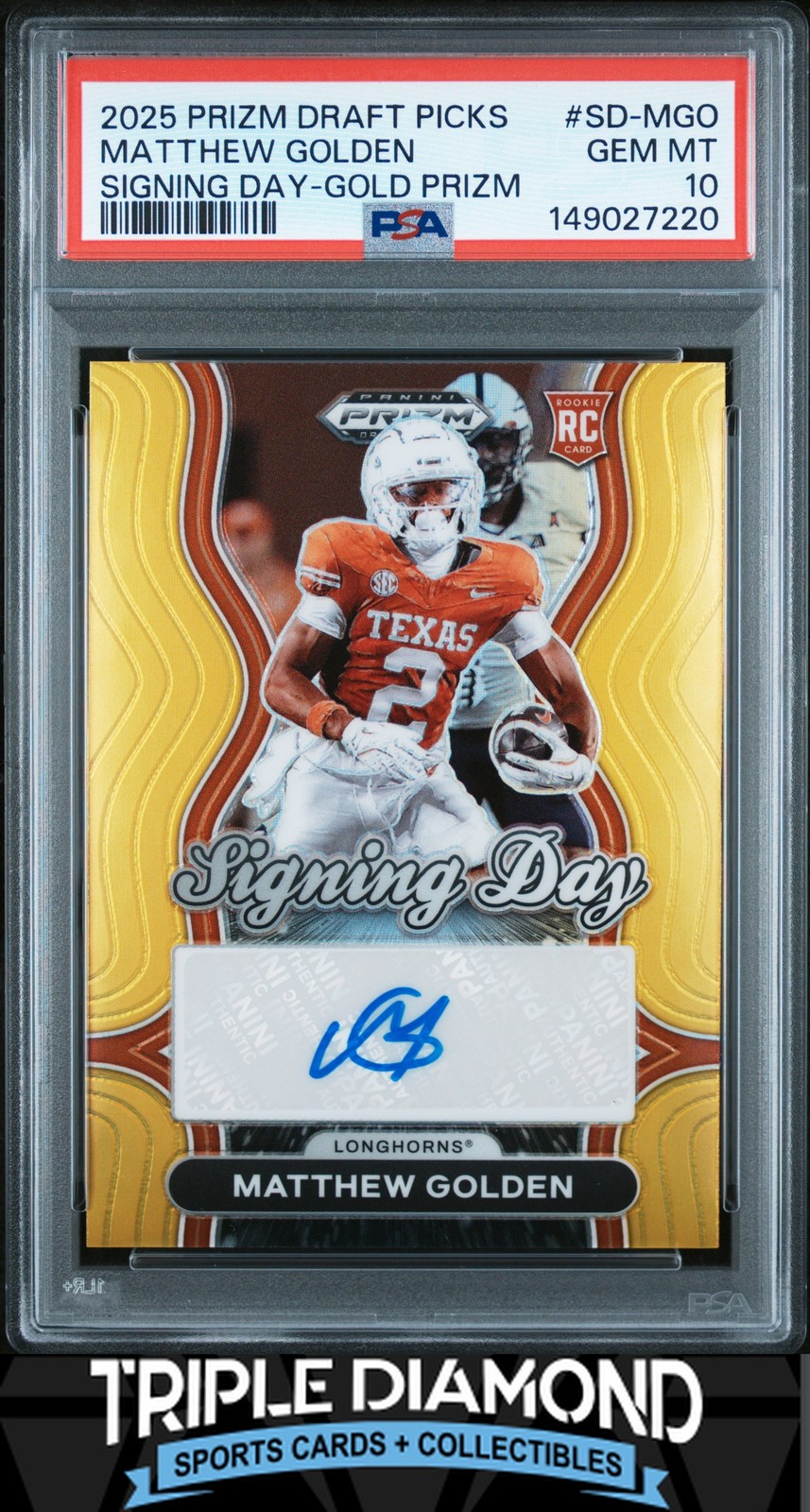 Matthew Golden Panini Prizm Draft Picks Signing Day #SDMGO Gold