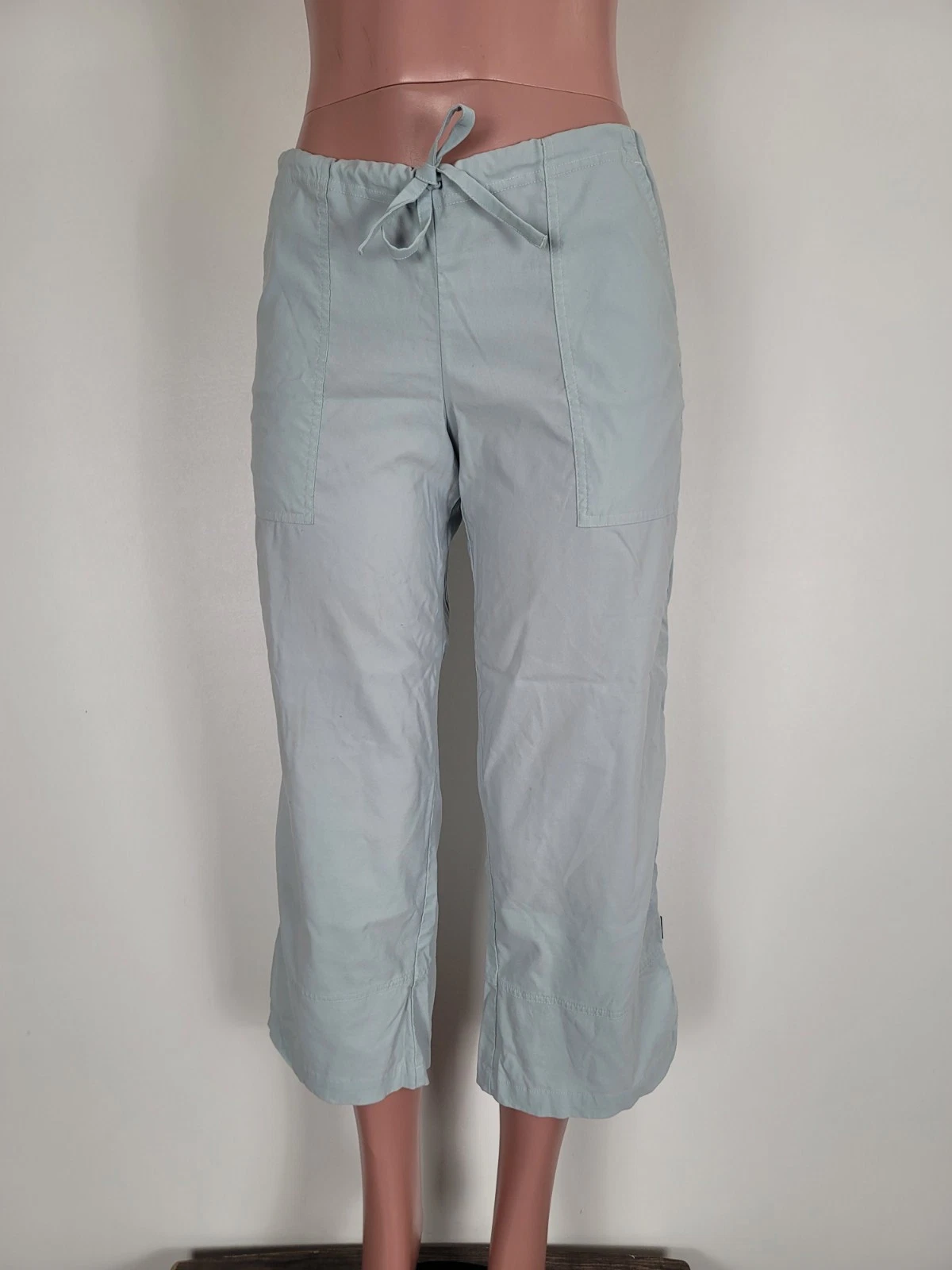 prana bliss capri stretch utility straight drawstring pants
