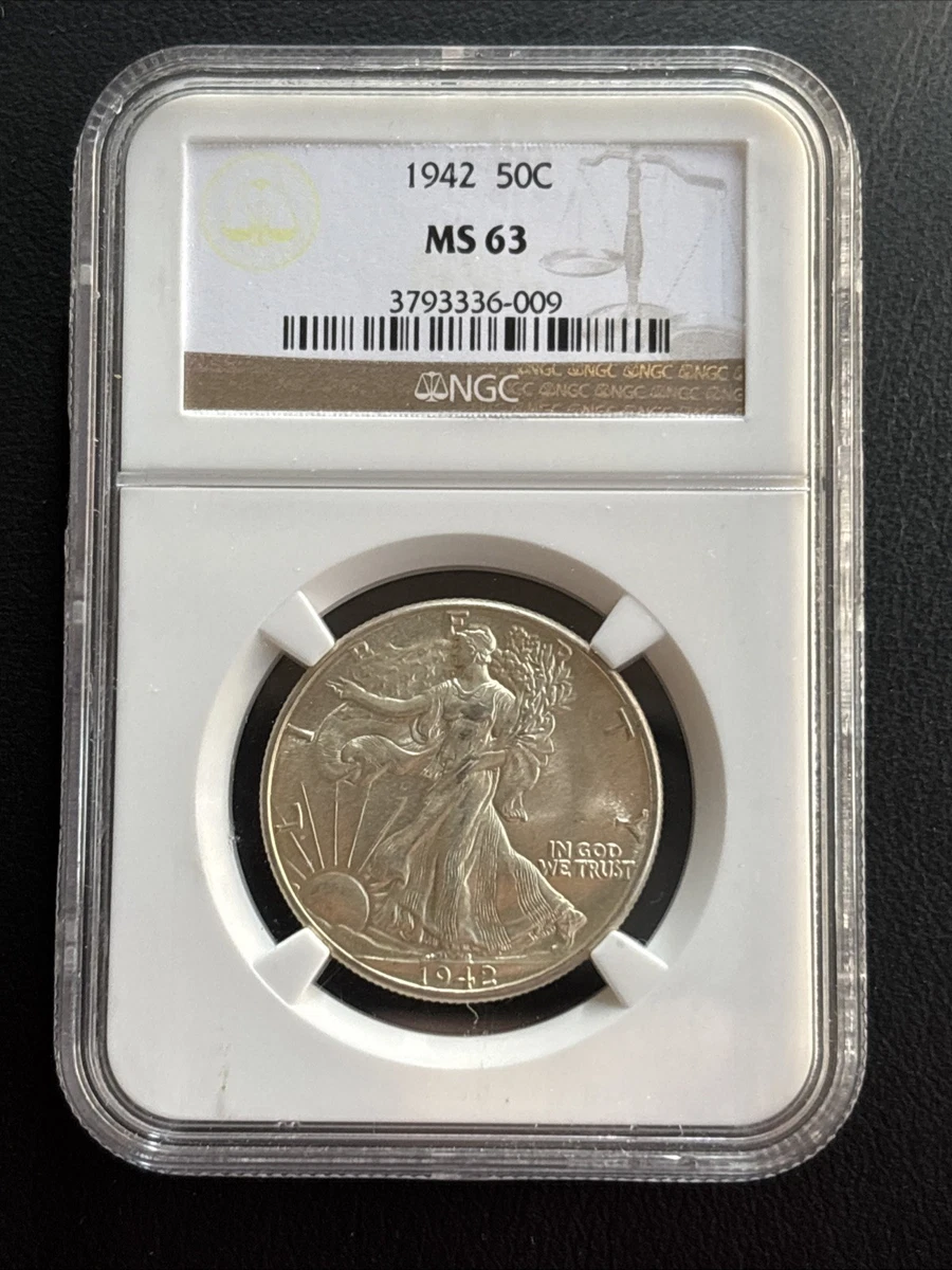 MS 63 Graded 1942 Year Liberty Walking Half Dollars (1916-1947
