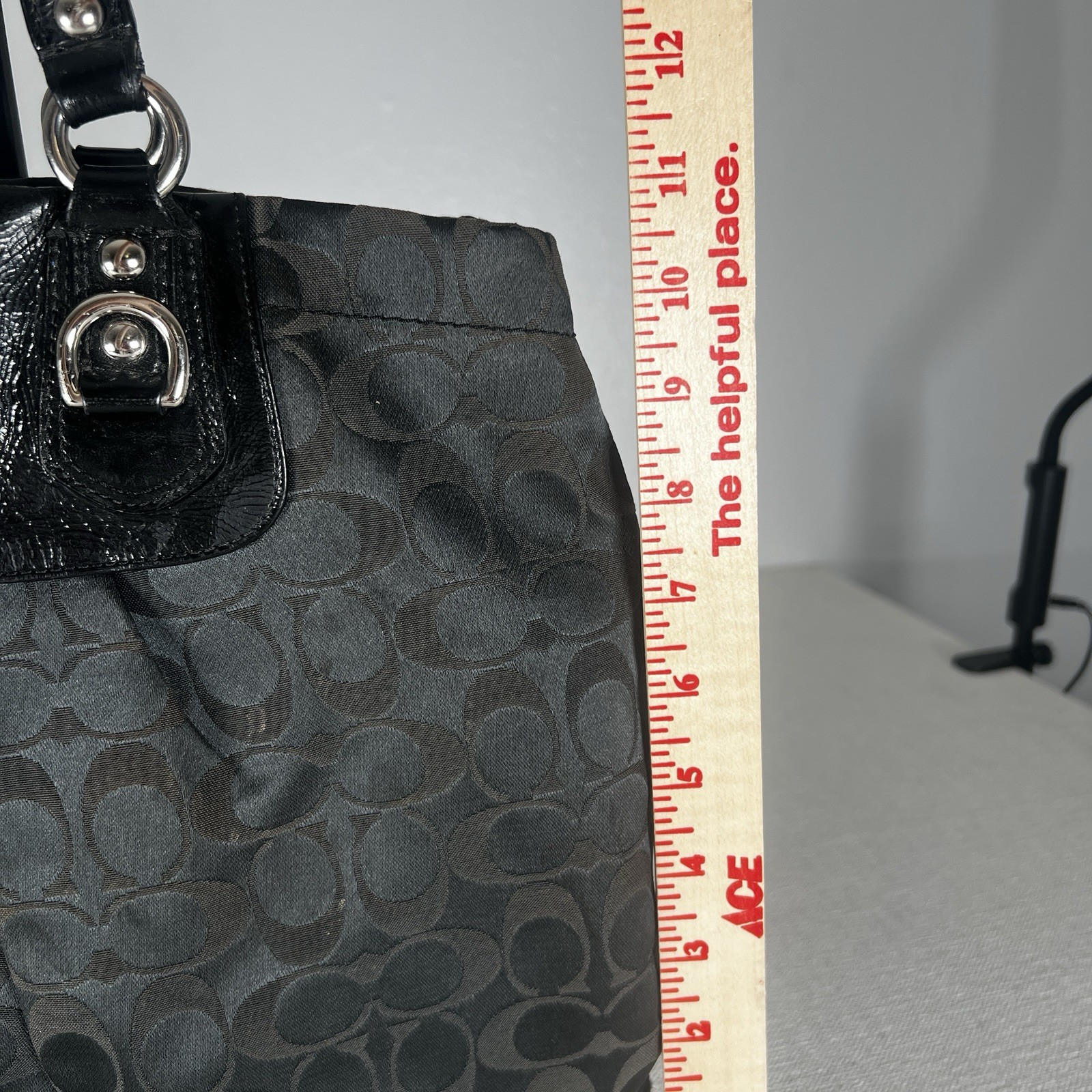 Coach Ashley Signature Sateen Carryall Tote Purse Y2K Black F15510  Authentic” thumbnail 13