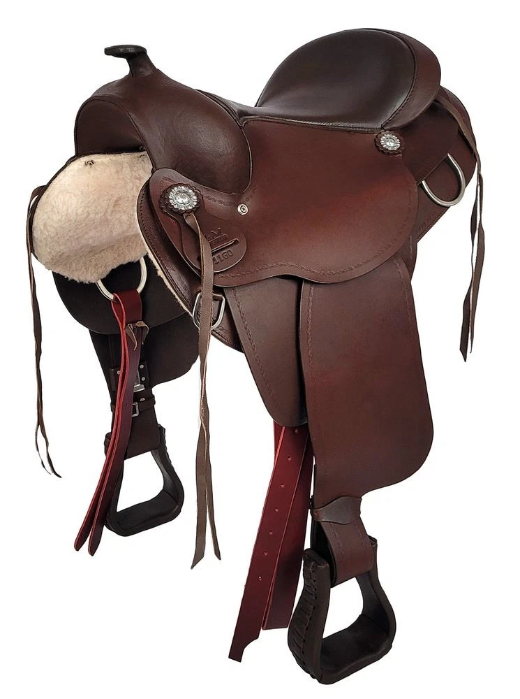 Aile De Selle Western En Cuir Wildrace - Taille 16 Pouces - Pour Cheval
