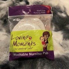 Reusable washable 6 Cotton Nursing Pads Extra Absorbent Soft Contour 4 Wide
