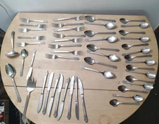 Rogers DORIC 49 Pieces Stainless Flatware Knives Forks Spoons Serving Oneida