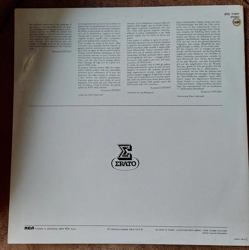 HENRY PURCELL LP (EX) SUPERBE ETAT : Dido & Aeneas - Photo 2/4