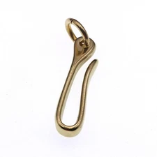 6cm Retro Solid Brass KeyChain Key Ring Belt U Hook Wallet Chain Fish Hook D