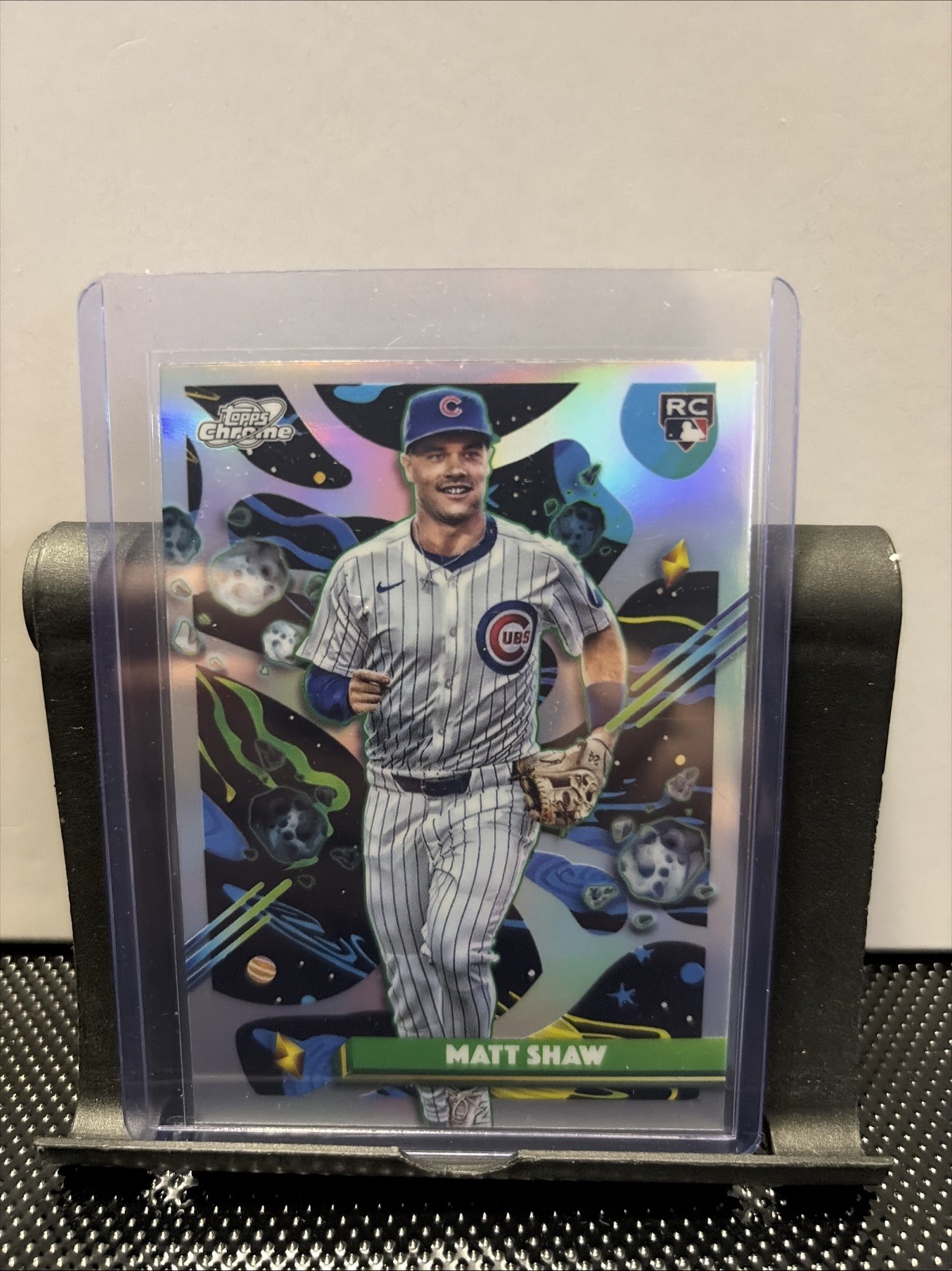 Matt Shaw 2025 Topps Chrome Cosmic Rookie Refractor Card #35 - Cubs (RC)