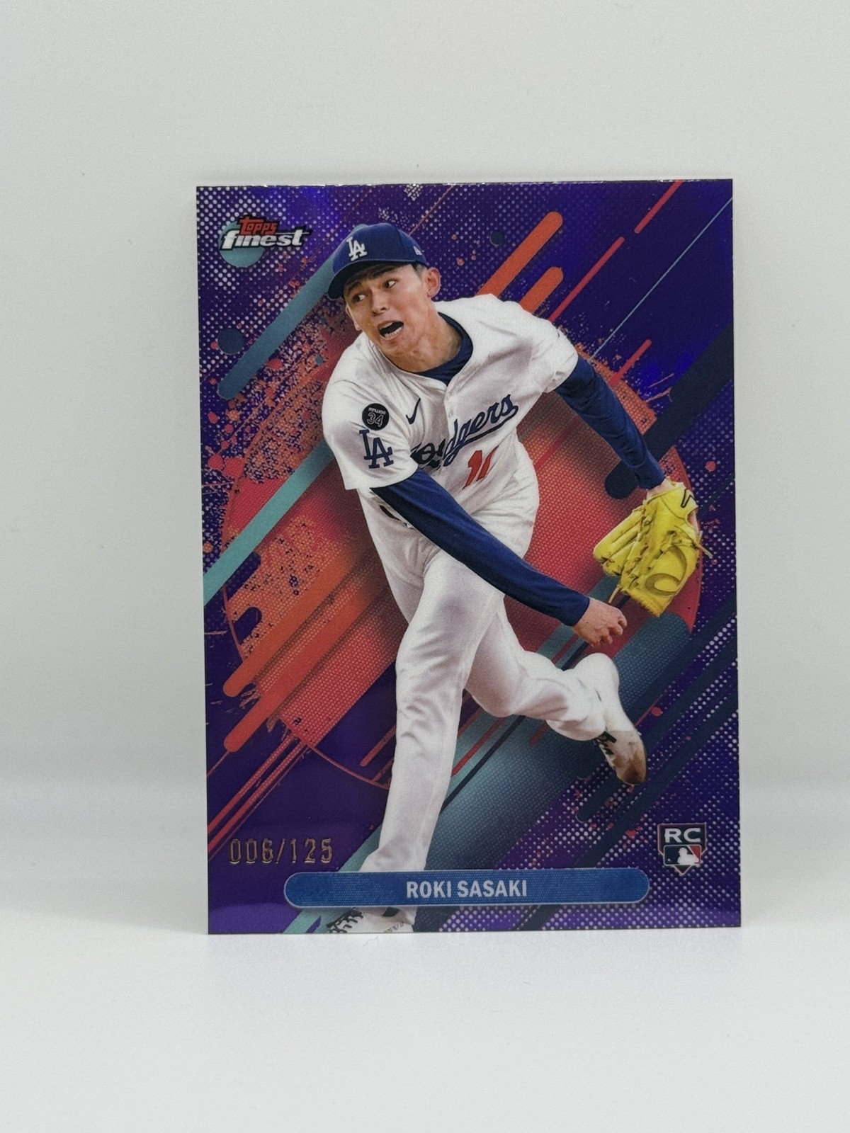 2025 Topps Finest Rare Roki Sasaki Rookie 006/125 Purple Refractor #288