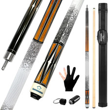 Pool Cue Stick 58" Billiard Cue Sticks 3D Printed Grip Professional Low Deflecti