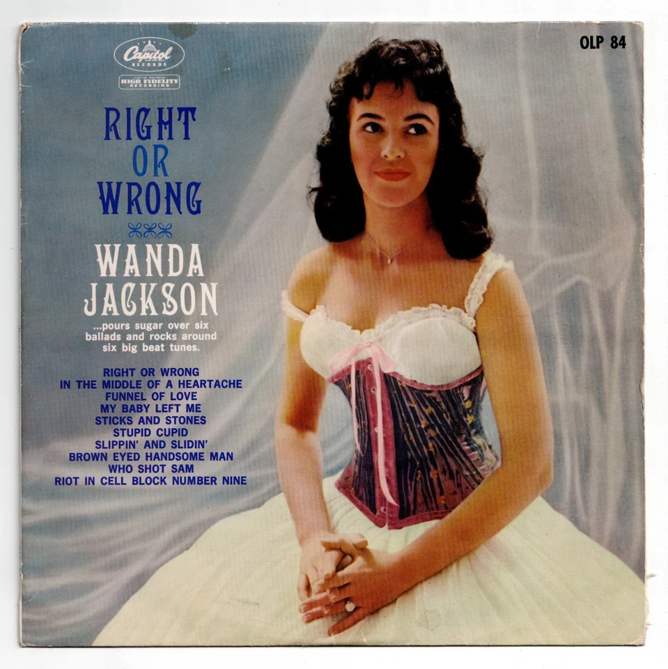 WANDA JACKSON right or wrong CAPITOL 10" LP red vinyl JAPAN_original 1961 RARE - Image 2 of 4