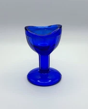 Vintage Cobalt Blue Glass Eye Wash Cup, Eye Rinse, Ocular Care