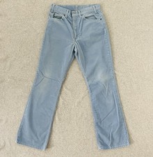 Vintage Levis 517 Corduroy Pants Mens 30x31 Light Blue Bootcut USA Made Rare