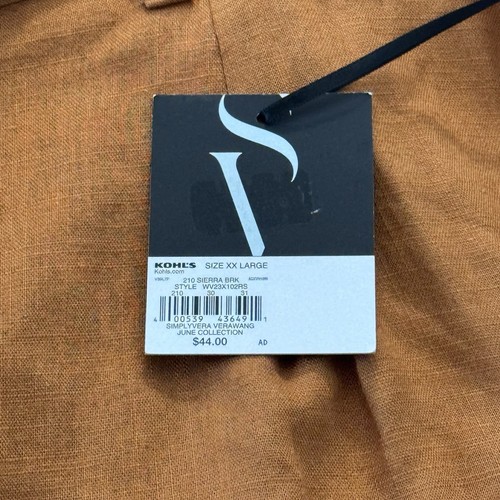 NWT Simply Vera Vera Wang Tie-Front Cargo Shorts Linen Blend Dark Gold Size XXL - Picture 13 of 20