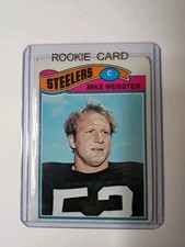 1977 Topps Mike Webster Rookie #99 football card Pittsburgh Steelers. rookie card picture
