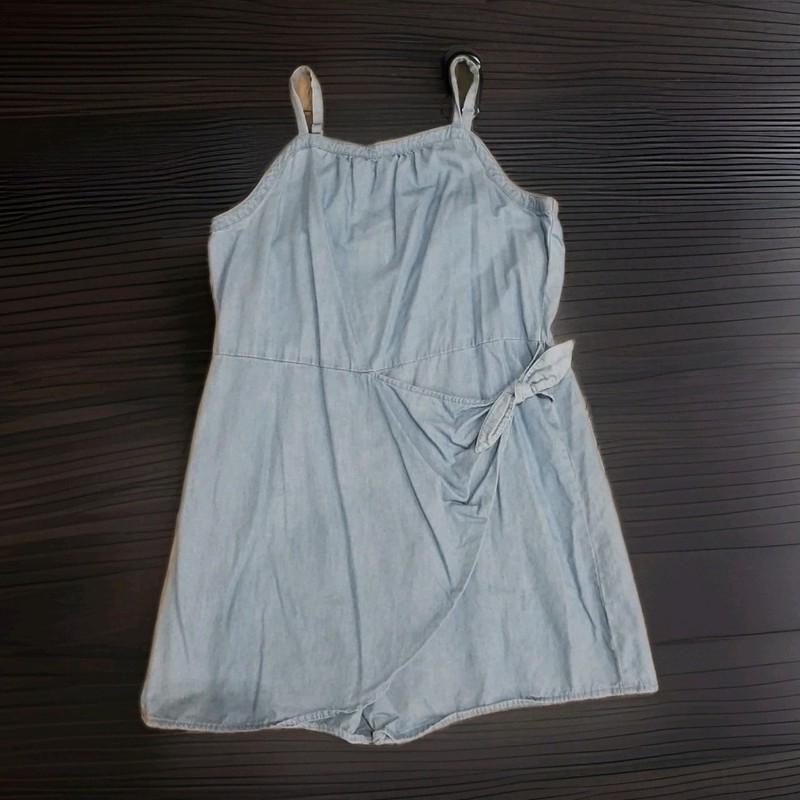 Wonder Nation Girls XL 14-16 PLUS Denim Wrap Skort Romper 