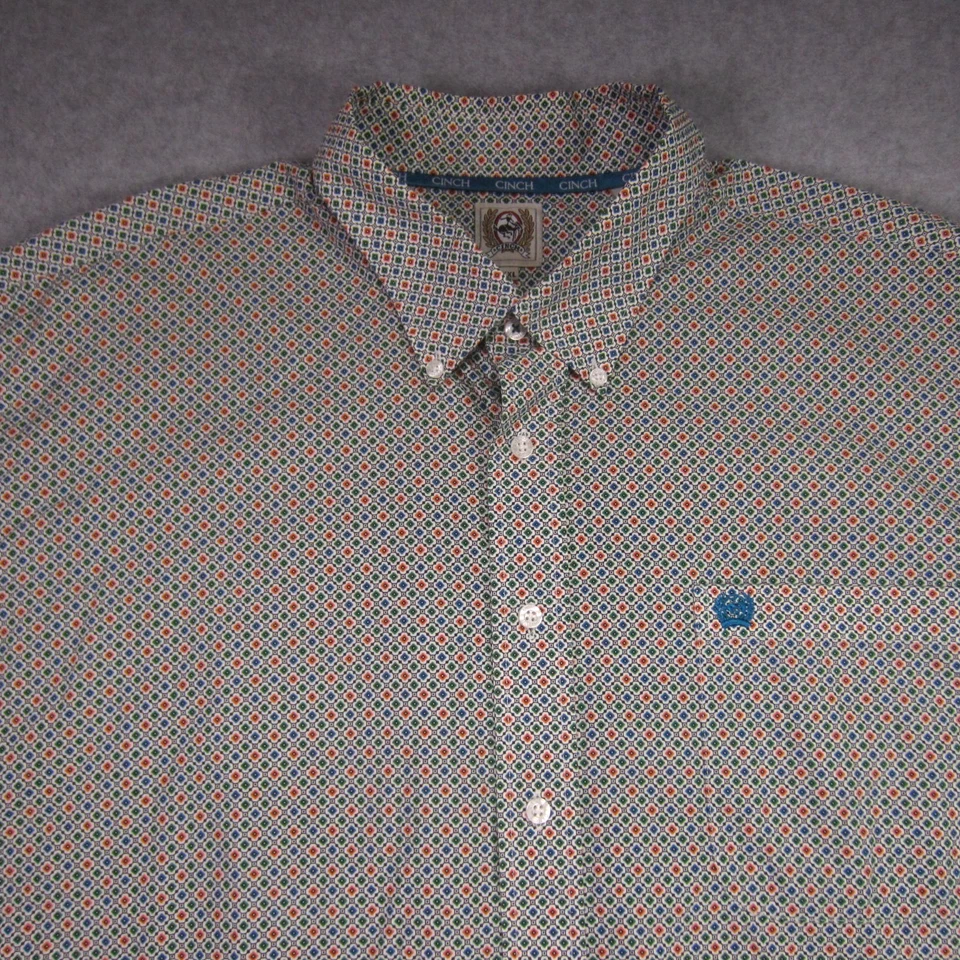 Camisa Cinch Para Hombres XXL Multi Geométrica Estampado Floral LS Abotonada Vaquero Occidental Foto 3 de 4