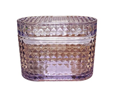 Target Bullseye Playground Glass Trinket Jar Box Jewelry Storage Vanity  Purple
