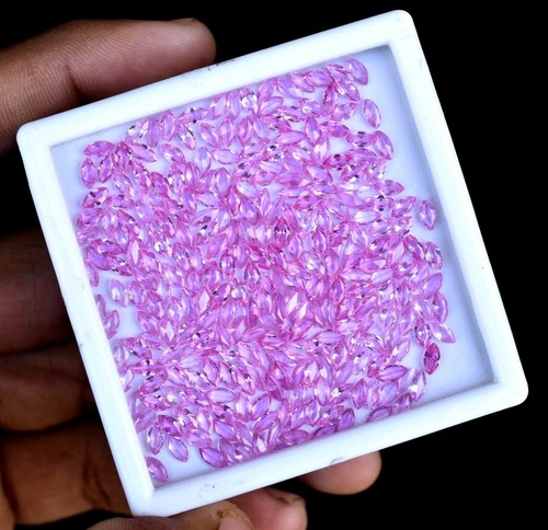 200 Pezzi Marchesa Rubino Rosa Naturale 5,00 x 2,50 mm Pietra Preziosa Trattata Trasparente - Foto 7 di 7