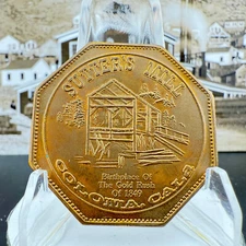 Coloma, Calif. Nevada City Mint Sutters Mill Gold Rush $50 So-Called Slug SP1865