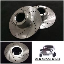 CLASSIC MINI 8.4 DRILLED & GROOVED BRAKE DISC PAIR C-21A2612 AUSTIN MORRIS ROVER