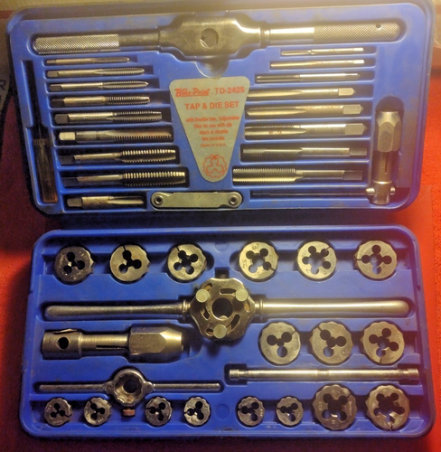 Vtg Blue-Point/Snap-on Tools USA TD-2425 TAP & DBL HEX ADJUSTABLE DIE Set SAE NF