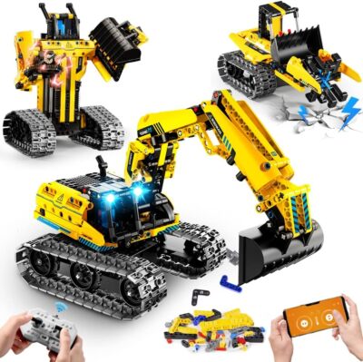 Technik Ferngesteuerte Bagger RC Bauspielzeug 3 in 1 Roboter Technic Auto Spiel