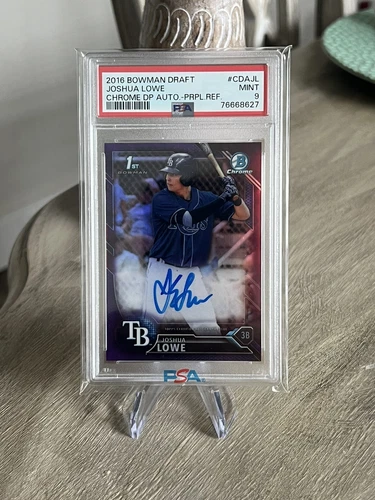 2016 Bowman Draft Chrome Joshua Lowe #CDA-JL PURPLE AUTO /250  PSA 9