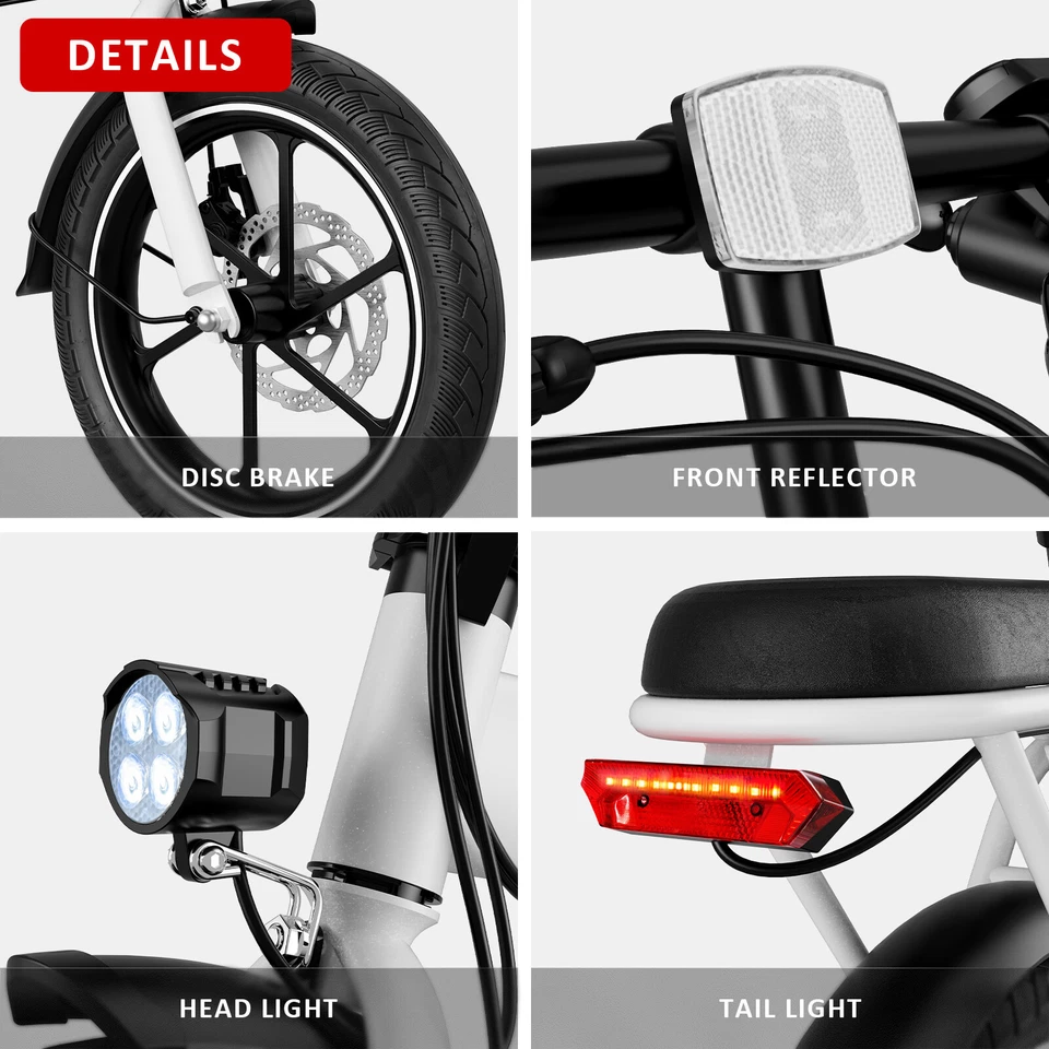 Bicicleta Eléctrica Plegable para Adultos 630W 25MPH Bicicleta Eléctrica Cercanías Ebike 2024 Foto 4 de 4