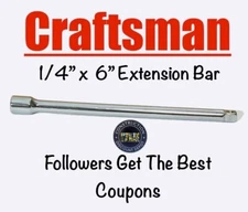 Craftsman 1/4" DR 6" Extension Bar CMMT43531  New Free Shipping