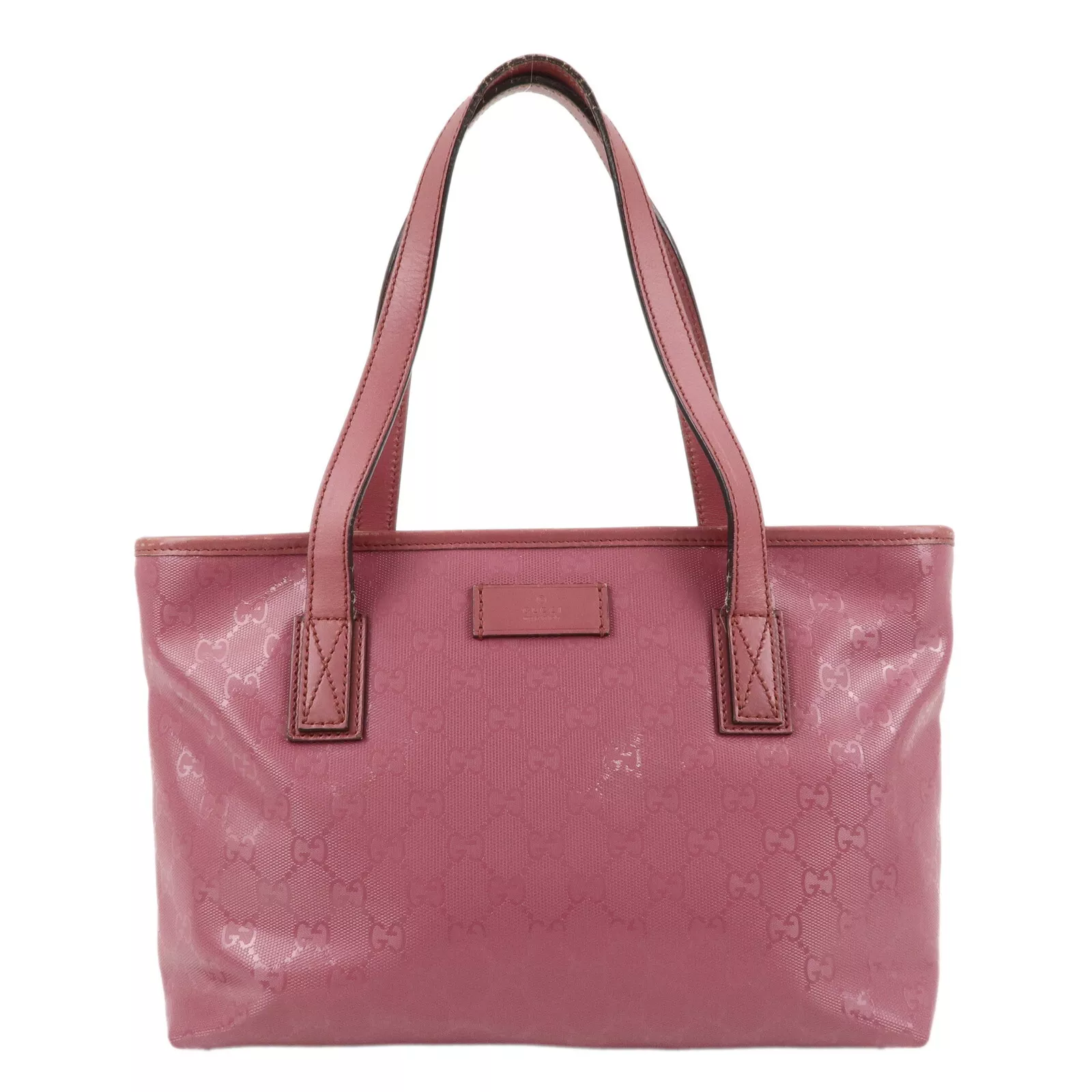 Authentique sac fourre tout GUCCI GG Supreme en cuir PVC sac à bandoulière rose 21138 d'occasion F/S