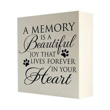 Modern Pet Memorial Shadow Box  Urn Holds 189 cu in of Pet Ashes - A Memory Is