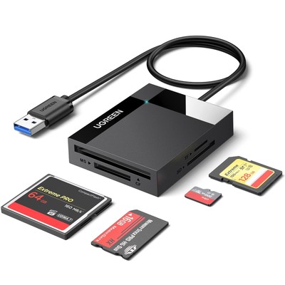 UGREEN SD Card Reader USB 3.0 Card Hub Adapter 5Gbps Read 4 Cards Simultaneou...
